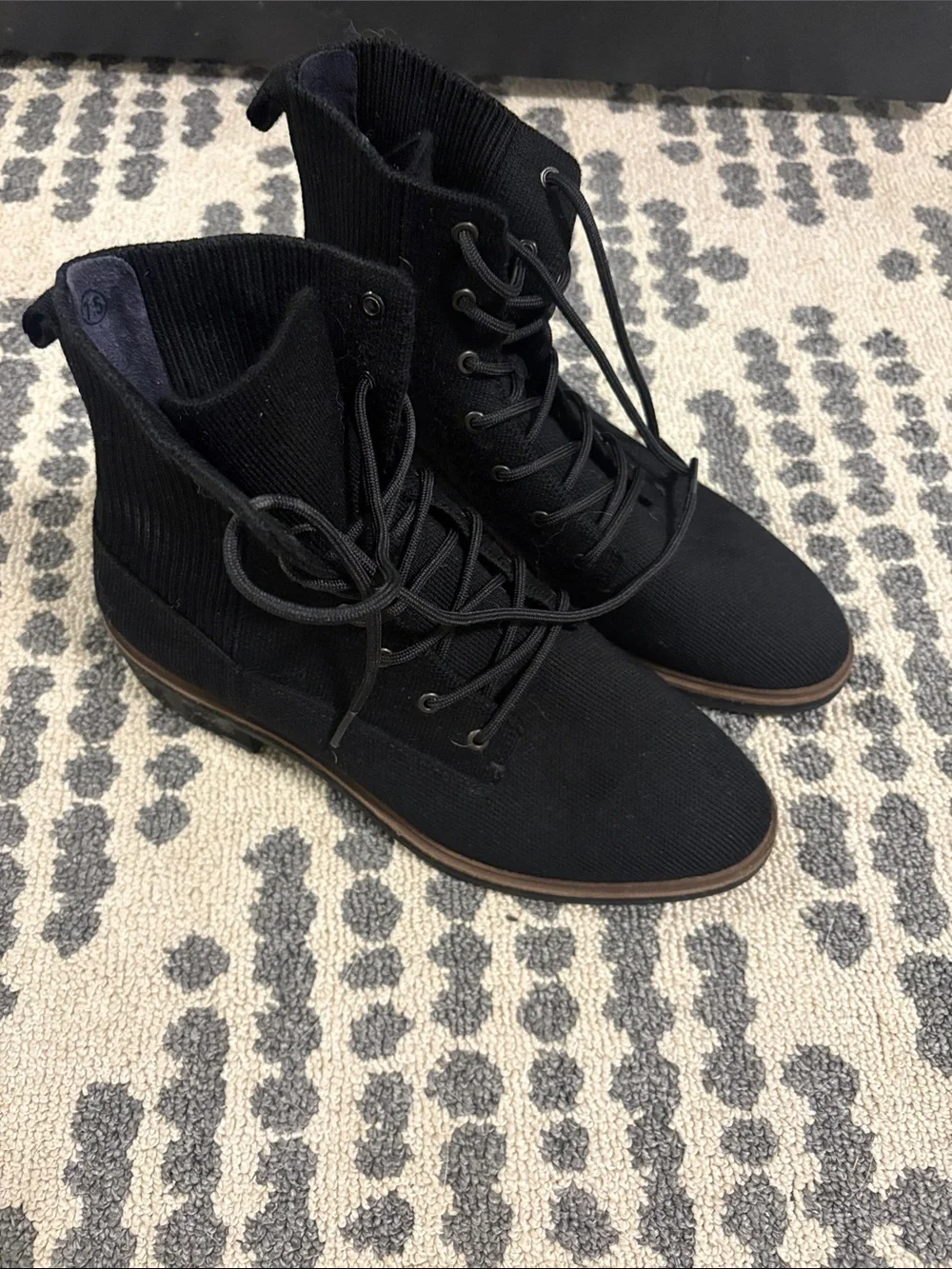 Rothy's Black Knit Lace-Up Ankle Boots for Men